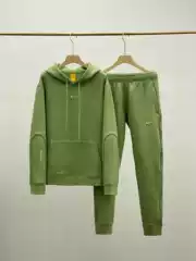 Autumn New Overseas Popular Nk Co-Branded Brushed Suit Hook Print Reflective Strip Casual Couple Sportswear