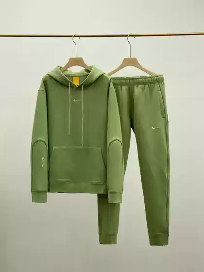 Autumn New Overseas Popular Nk Co-Branded Brushed Suit Hook Print Reflective Strip Casual Couple Sportswear