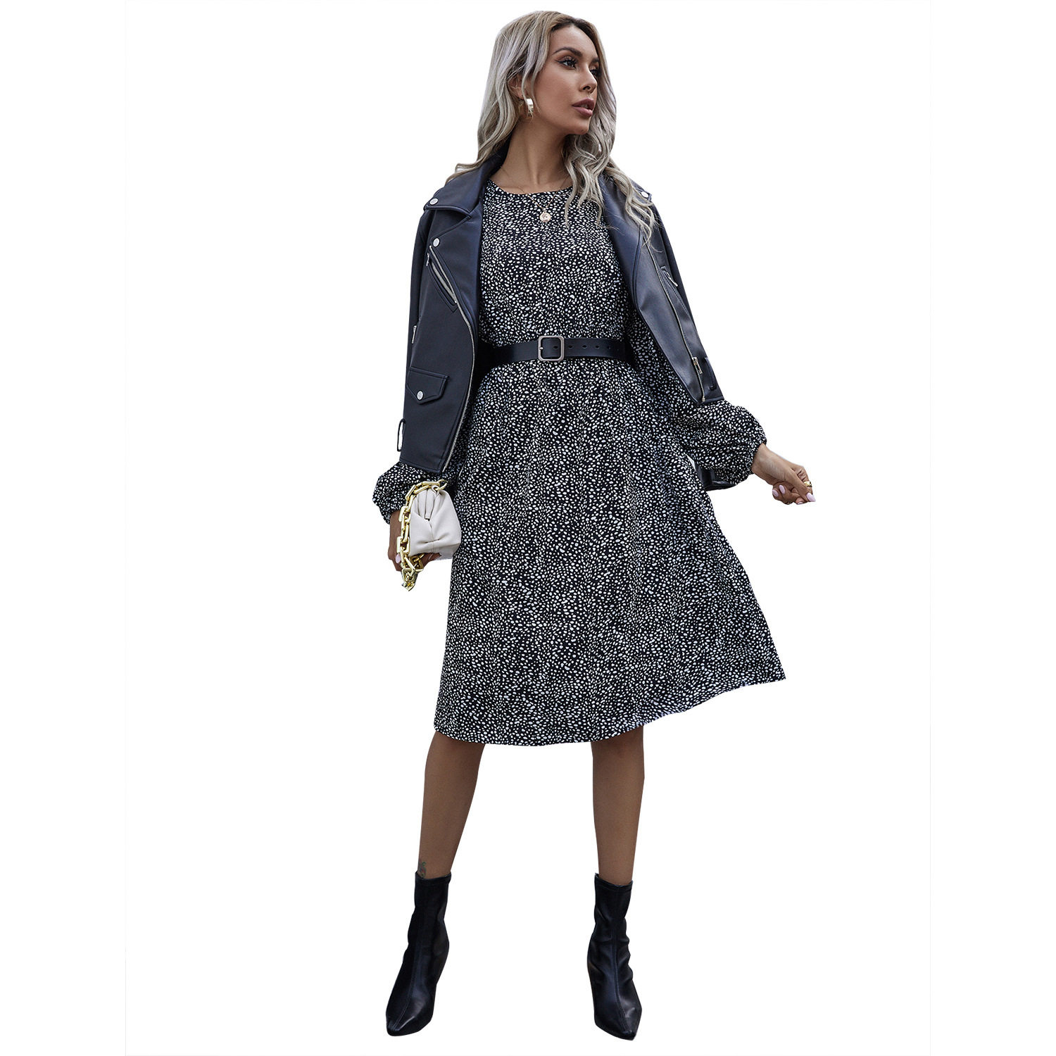 Floral Maxi Dress Casual Elegant Slim Fit Autumn Collection for Women Wholesale Available OEM ODM service