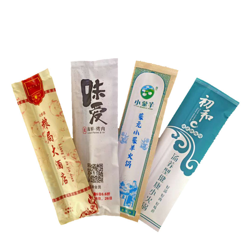 Disposable chafing dish chopsticks set special logo with wet towel wet towel set of three or four high-end commercial hotel chafing dish