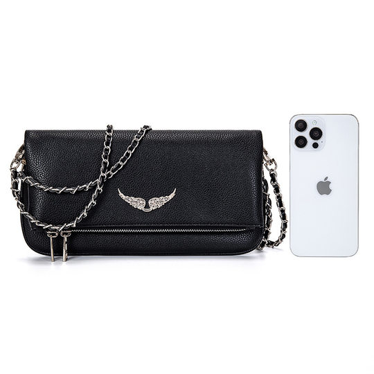 French Jindian Zv leather small square bag Foreign Trade European and American fashion all-match wings underarm shoulder crossbody bag