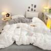 Girls' Milk Velvet Four-Piece Bed Seersucker Winter Thickeneded Velvet Quilt Cover Student Dormitory Bed Bed Sheets Three-Piece Set