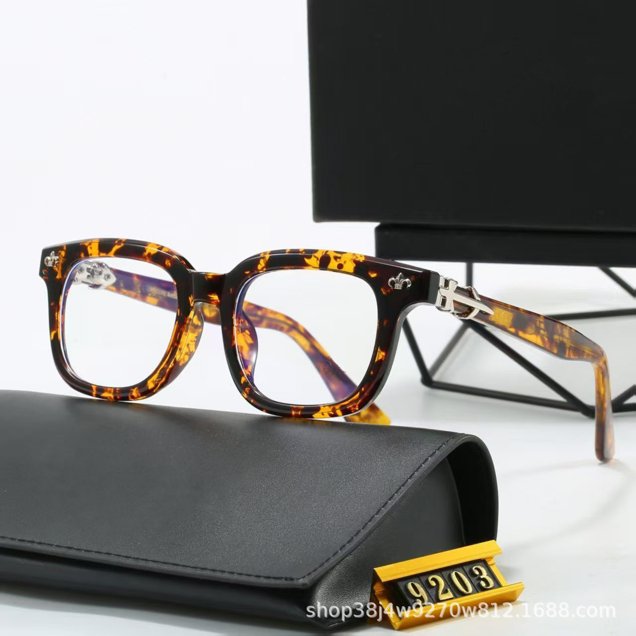 2025 New European and American Cross-Border Fashion Personality Eyeglass Frames Street Style Plain Lenses Amazon Hot-Selling Wholesale