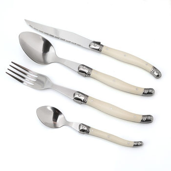Cross-Border Spot Stainless Steel Tableware Abs Plastic Handle Western Food Knife, Fork and Spoon Steak Knife Household Table Knife, Fork and Spoon