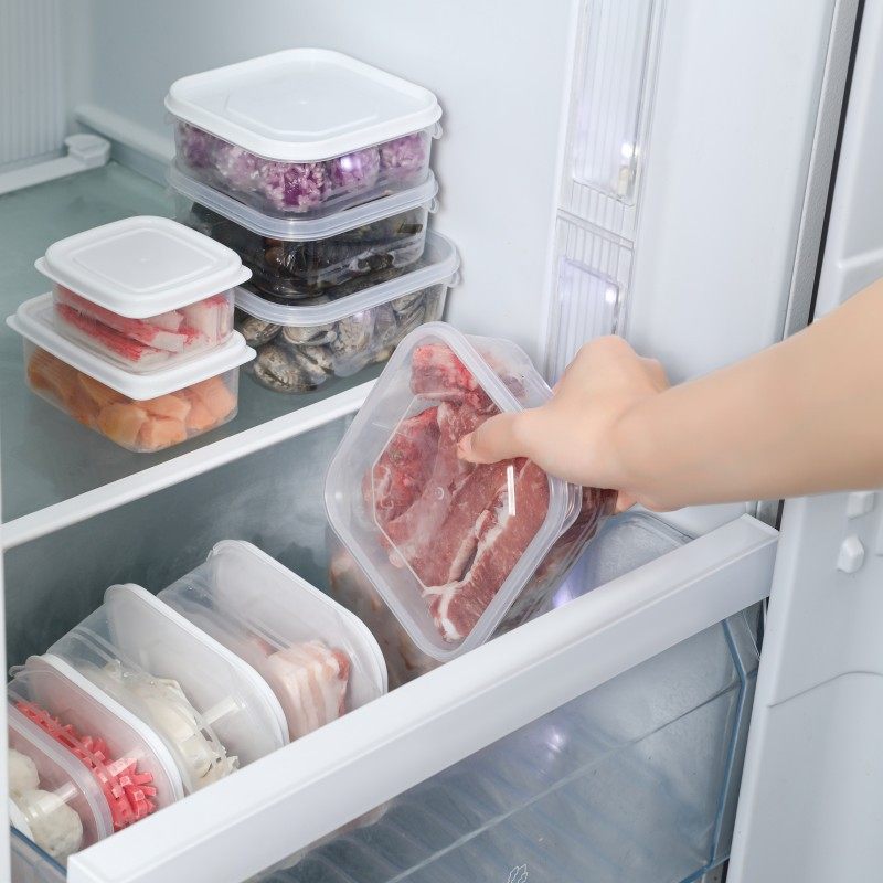 Japanese-Style Refrigerator Freezer Meat Storage Box Food Preservation Box Refrigerator-Specific Quick-Freeze Meat Packaging Box Food Preparation Tool