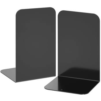 Black Metal Bookends for Shelves, Heavy Book Holders, Book Stoppers for Home, Office, and School Supplies