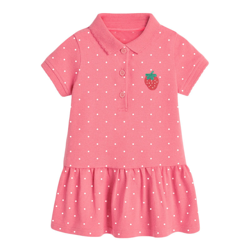 Kids' Dress, New Summer Short-sleeve Children's Dress, Knitted Girls' Polo Dress