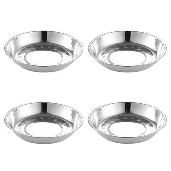 201 extra thick stainless steel disc 23.6CM fruit plate dish canteen household dish barbecue plate