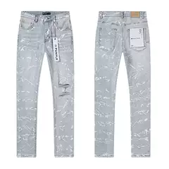 Cross-Border Trendy Brand Purple Brand Jeans High Street Men's Casual Patchwork Versatile Slim-Fit Flared Jeans