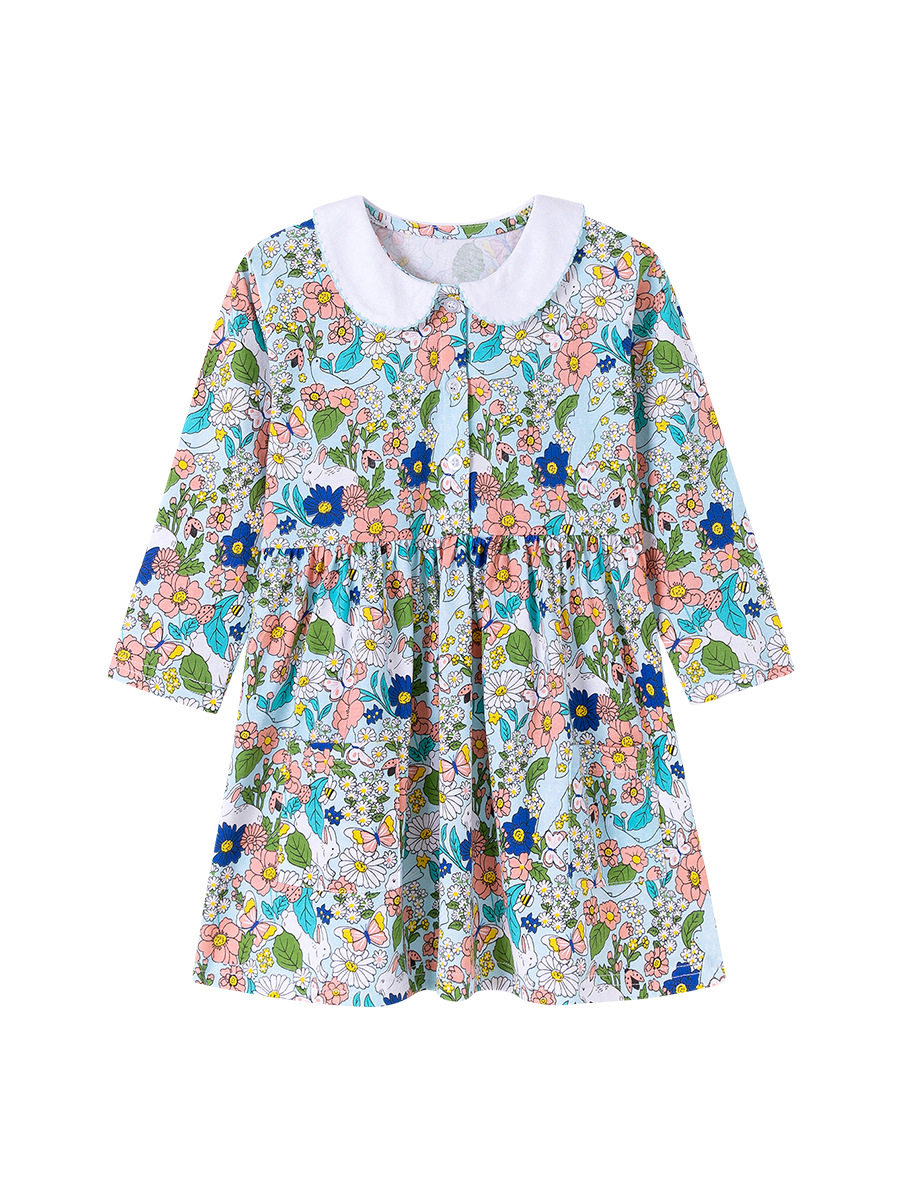 Girls' New Autumn Floral Dress from Kids' Wear Manufacturer, Cute Dress Wholesale