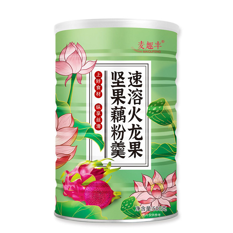Macquefeng instant pitaya nut lotus root starch soup Qiya seed instant nut fruit soup instant meal 500g