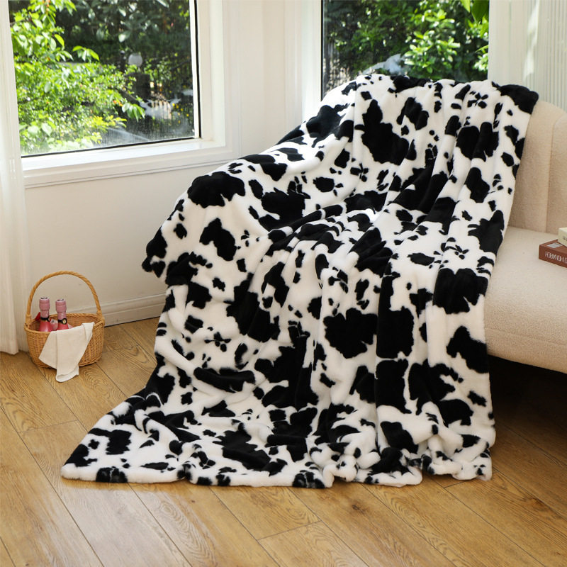 Amazon Printed Milk Print Flannel Blanket Sofa Blanket Leopard Print Blanket Cover Blanket