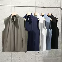 Spring and Summer High-End Lightweight, Cool-Feeling, Sun-Protective, Breathable, Quick-Drying Stand-Collar Vests for Men and Women