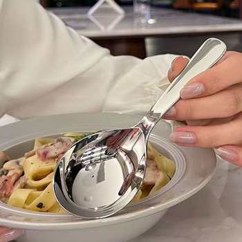 Stainless Steel Short Handle Spoon Household Deep Soup Spoon Big Head Drinking Soup Spoon Rice Drinking Porridge Spoon High Color Value Dining Spoon