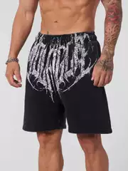 YOUNGLA Men's Printed Cotton Athletic Workout Shorts Summer Casual Basketball Running Mid-Length Shorts Trendy