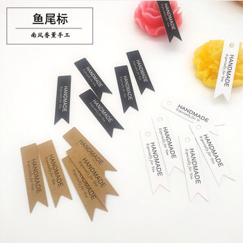 Aromatherapy candle fishtail label tag decorative material handmade DIY rectangular Kraft paper flag dovetail label