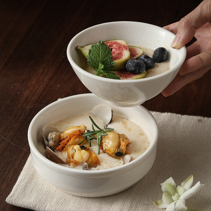 Household Baby Steamed Egg Bowl Children's Food Supplemented Baby Special Ceramic Steamed Rice Bowl Steamed Hen Egg Bowl Stewed Egg Bowl