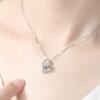 S925 Neck Chain Love Heart Shape Necklace Female Zircon Pendant Light Luxury Niche Design Girlfriend Birthday Gift Clavicle Chain