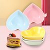 Innovative Irregular Bowl Ceramic Dibble Plate Peach Heart Dessert Baking Bowl Candy Color Love Bowl Household Snack Rice Bowl