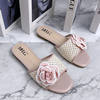 2025 Cross-Border Summer New Style Zar European and American Fashion Elegant Floral Design Small Fragrance Flat Slippers