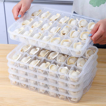 Dumpling Box Kitchen Small Refrigerator Crisper Multi-Layer Quick-Frozen Dumpling Storage Box Household Tray Egg Box Dumpling Box