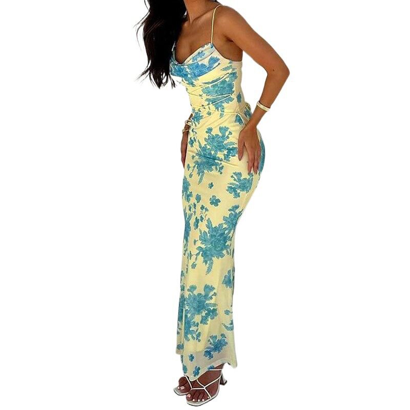 Floral Print Bodycon Dress Elegant Sleeveless Spring Fashion Perfect for Parties and Special Occasions Wholesale