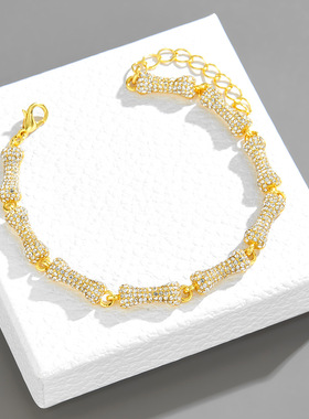 骨头项链KAKA金色男女