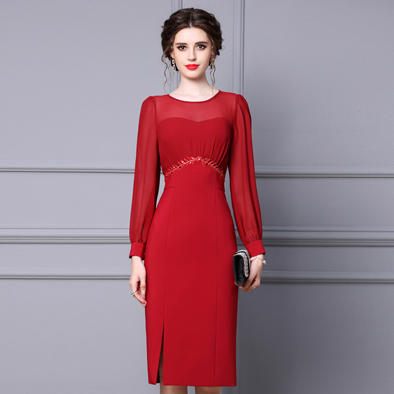 (Mới) Mã B1142 Giá 1830K: Váy Đầm Liền Thân Nữ Shtdc Dài Tay Hàng Mùa Xuân Thu Đông Thời Trang Nữ Chất Liệu G05 Sản Phẩm Mới, (Miễn Phí Vận Chuyển Toàn Quốc).