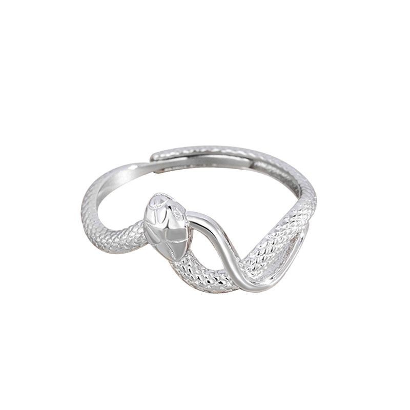 Spirit Snake Coil Ring Simple Fashion High-end Zodiac Snake Ring Niche Design Finger Ring for Men and Women