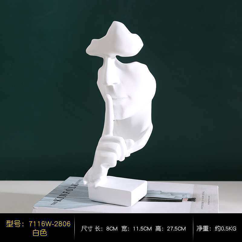 沉默是金北欧复古装饰工艺品树脂艺术品家居客厅酒柜摆件摄影道具