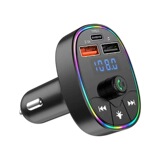 Новый автомобильный MP3-плеер C24 Bluetooth с громкой связью, музыкальный плеер с красочной атмосферой, легкое автомобильное зарядное устройство, быстрая зарядка, FM-передатчик