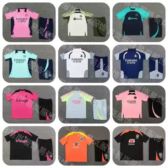Wholesale Real Madrid Arsenal Brazil Argentina Chelsea France Adult Short-Sleeved Football Training Uniform Set