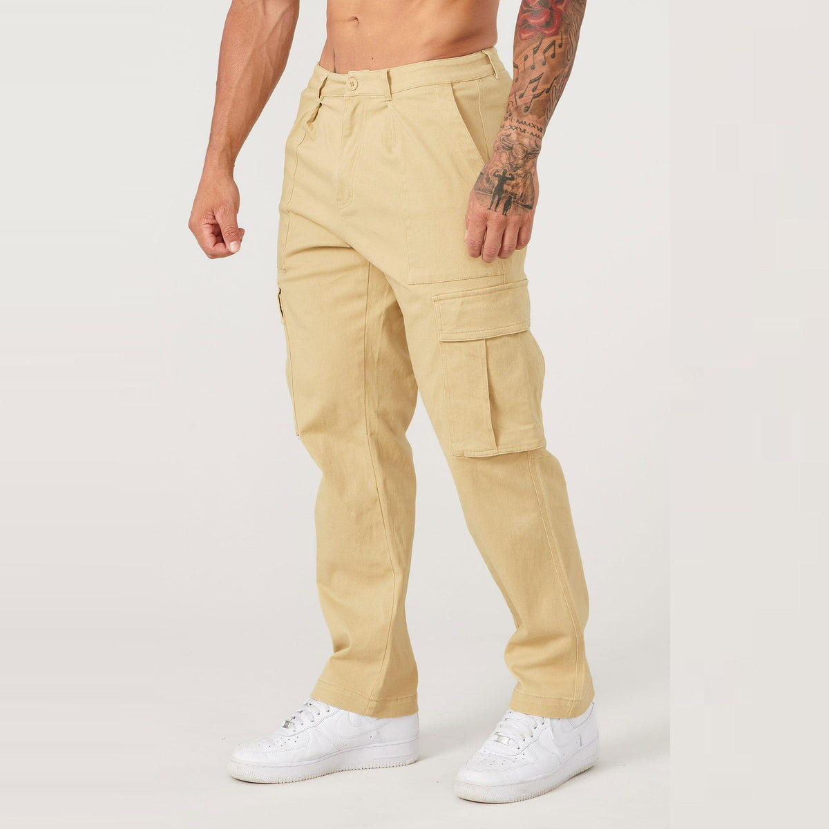 Large pocket overalls trousers for men in autumn spliced ​​solid color casual sports loose small leg pants