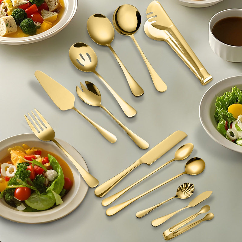 Stainless steel public tableware suit stainless steel tableware public tableware service utensils parting knife fork spoon cake shovel