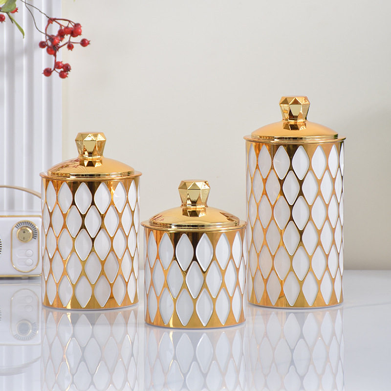 Cross-Border Desktop Cereal Sealed Jar Round Pet Plastic Rhombus Kitchen Moisture-Proof Snack Storage Jar with Lid