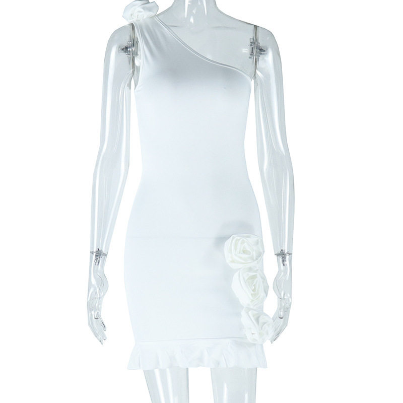 Solid Color Backless Bodycon Dress Trendy Style Asymmetrical Neckline Chic Design Perfect for Parties or Night Out