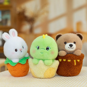 Cute Table Companion Plush Toy with Fragrance Red Panda Little Monkey Little Rabbit Doll Little Bear Dinosaur Doll Gift