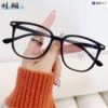 Korean Style Anti-Blue Light Flat Glasses Big Face Plain Slimming Glasses Cyber Celebrity Square PC Frame Finished Myopia Glasses Frame