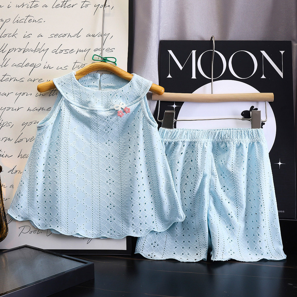 Korean Princess Style Kids' Thin Vest, Cute Baby Girl Sleeveless Halter Top, Cool Breathable Set