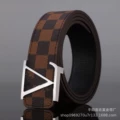 V coffee plaid silver buckle
