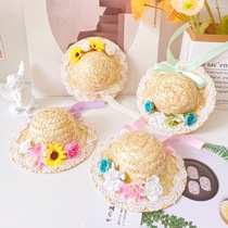 Amazon Speed Sale Pets Hat Summer Flowers Grass Hat Cat Cat Pooch Foreign Trade Suit Adornment Hat