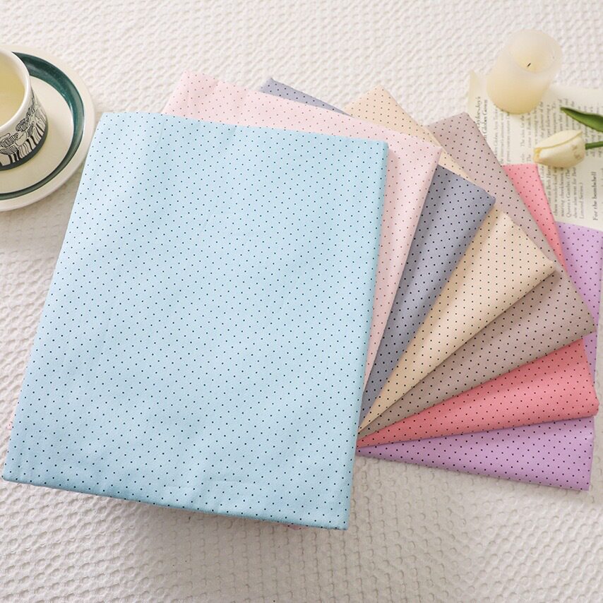 1.6m Width Pure Cotton Twill Printed Fabric 1mm Small Dots Cotton Fabric Wholesale