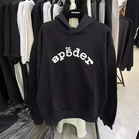 25Fw European and American Sp5555555Hoodie Tree Pattern Hoodie Embroidered Logo Diamond Sweatshirt and Sweatpants Suit Trendy Brand