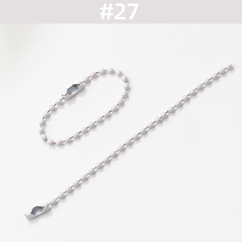 金属彩色珠链2.4mm波珠链糖果色diy饰品配件吊牌链烤漆咕卡挂链条