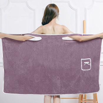 Wholesale adult wearable bath towel suspenders wrapped breast bath skirt bathrobe women sexy bath towel thicker than cotton absorbent