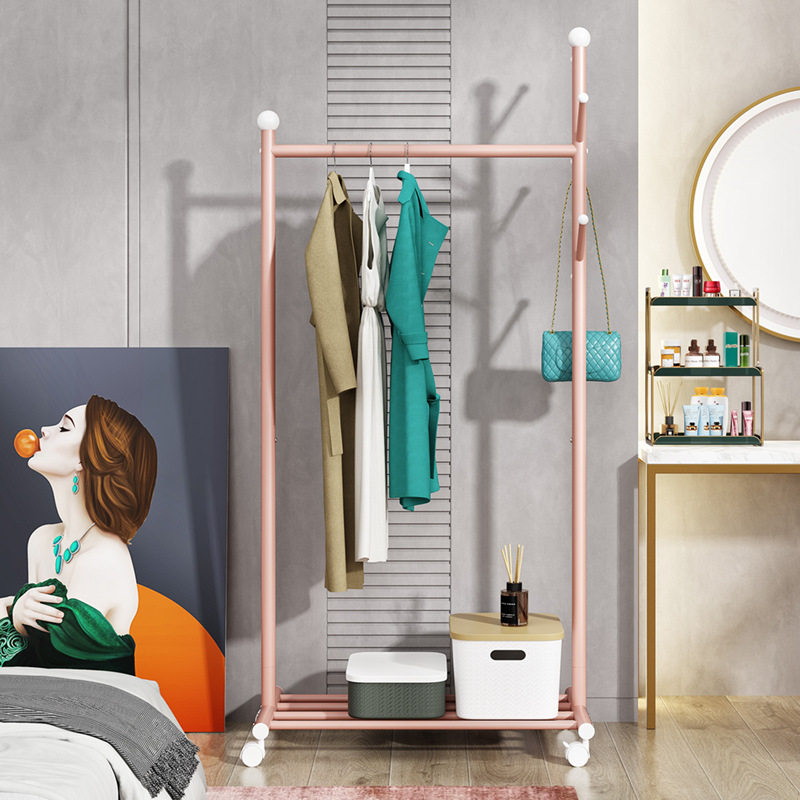 Simple Clothes Hanger Floor-standing Single-pole Coat Rack Folding Household Floor-standing Clothes Hanger Dormitory Coat Rack Indoor Hanger