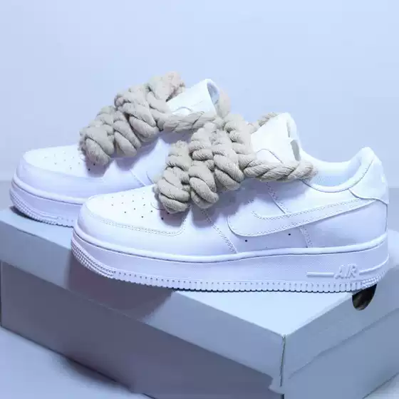 Cross-Border Af1 Hemp Rope Sneakers Thick Laces Women's Sports Shoes Air Force One Limited Casual Men's Trendy Shoes Export