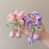 Trendy Children's Tulip Scrunchie 2025 New Sweet and Cute Hair Tie Bun Hair Accessory for Girls