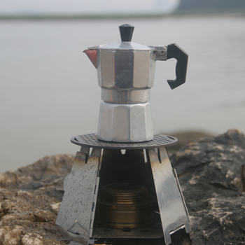 304 Stainless Steel Mini Folding Camping Windproof Firewood Stove Outdoor Portable Folding Alcohol Stove Barbecue Stove