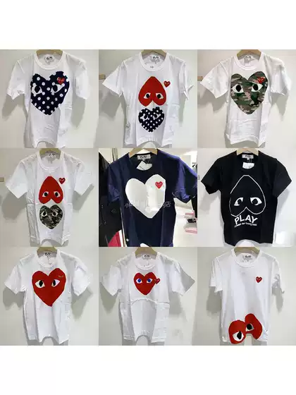 Summer Camouflage Polka Dot Heart Round Neck Unisex Couple Short-Sleeved T-Shirt